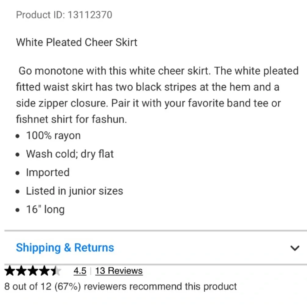Hot topic white pleated skirt Large - Picture 14 of 16